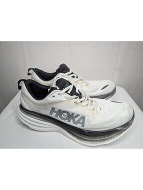 HOKA Bondi 8 Men's Running Shoes White/Black Size 12.5B